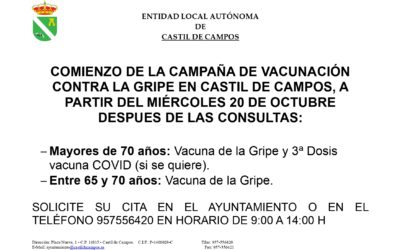 Campaña de vacunación contra la gripe en Castil de Campos 2021